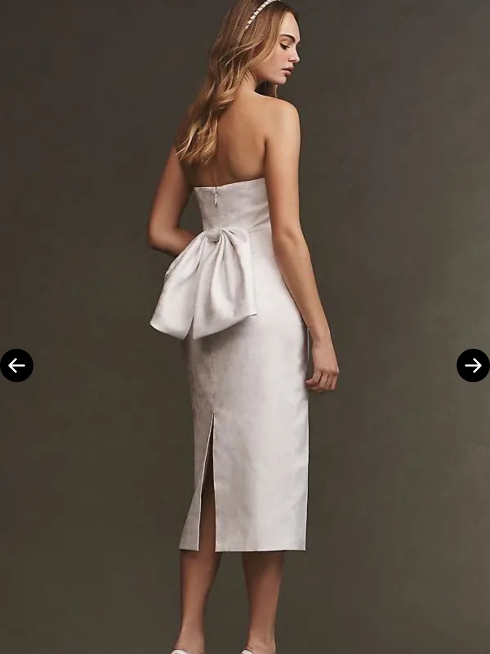 Sachin & Babi Gemma Strapless Back-Bow Stretch Jacquard Midi Dress